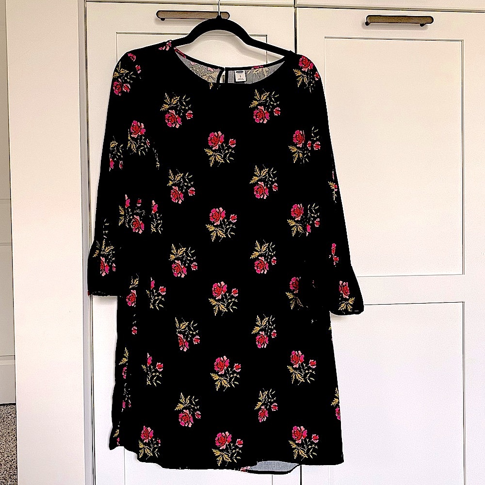 Old Navy Black Floral Dress
